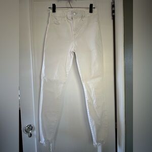 Good American Good Legs white distressed skinny denim, size 8/29